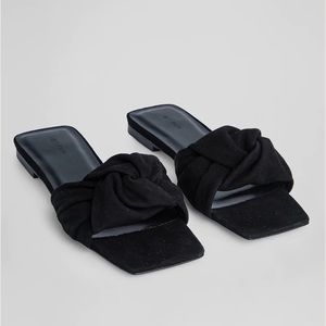 BY FAR:// Lima Black Suede Leather Sandals: size 39